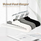 Velvet Pant Hangers Open End,8 Pack Non Slip White Felt Trouser Hangers
