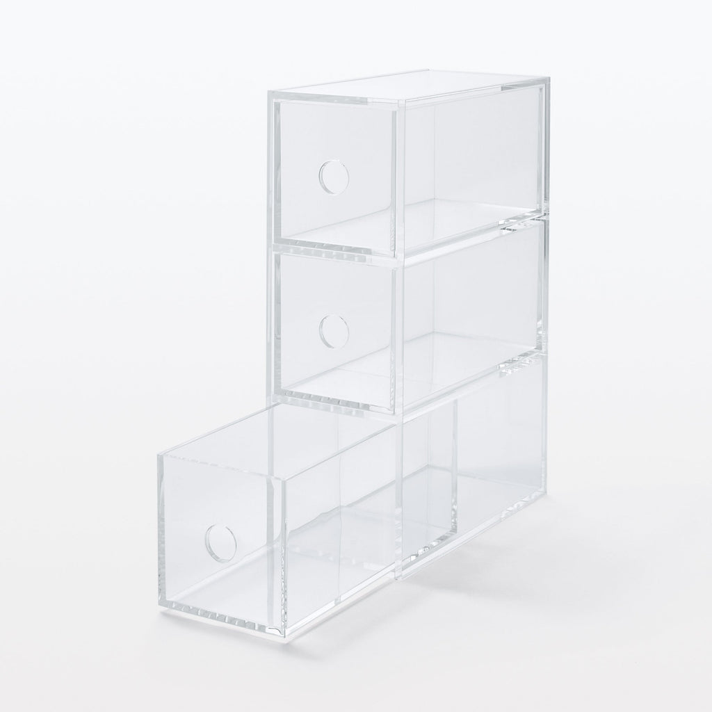 Acrylic Storage 3 Drawers Cubby