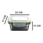 Femora High Steel Rectangle Heavy Duty Airtight Leakproof Unbreakable 2800 Ml Storage Container Lunch Box With Lock Lid