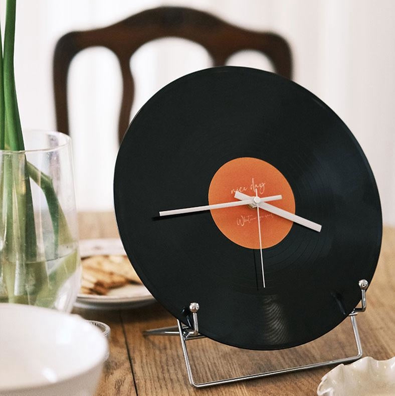 Vinyl Record Clock with Stand